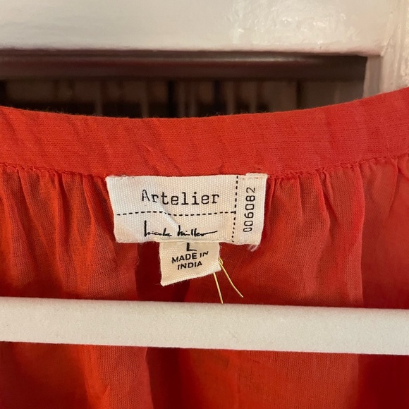 NEW Orange and Pink Embroidered Boho Top - Picture 2 of 6